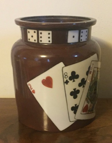 T&V Limoges France Porcelain Tobacco Jar Humidor Vase Urn Playing Cards - Picture 5 of 12