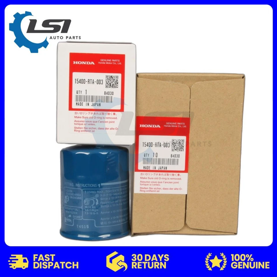 Honda Genuine Oil Filters 15400-RTA-003 x10 Aus ref: z547 - image 2 of 4