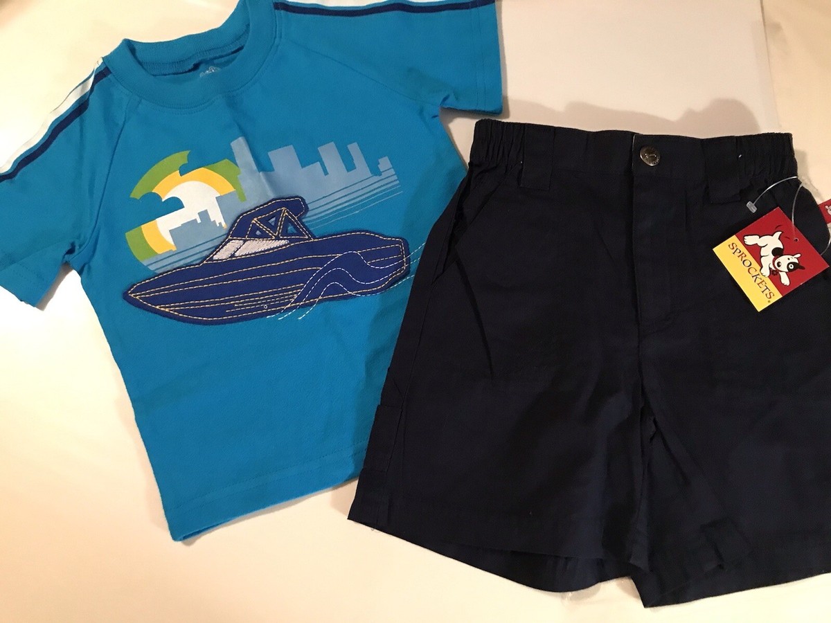 Garanimals Sprockets 12m Baby Boy pc Blue Tank Shorts Set