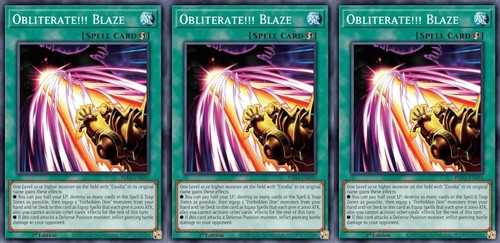 3x Obliterate !!! Blaze | SR | INFO-DE055 | 1st Ed | Near Mint