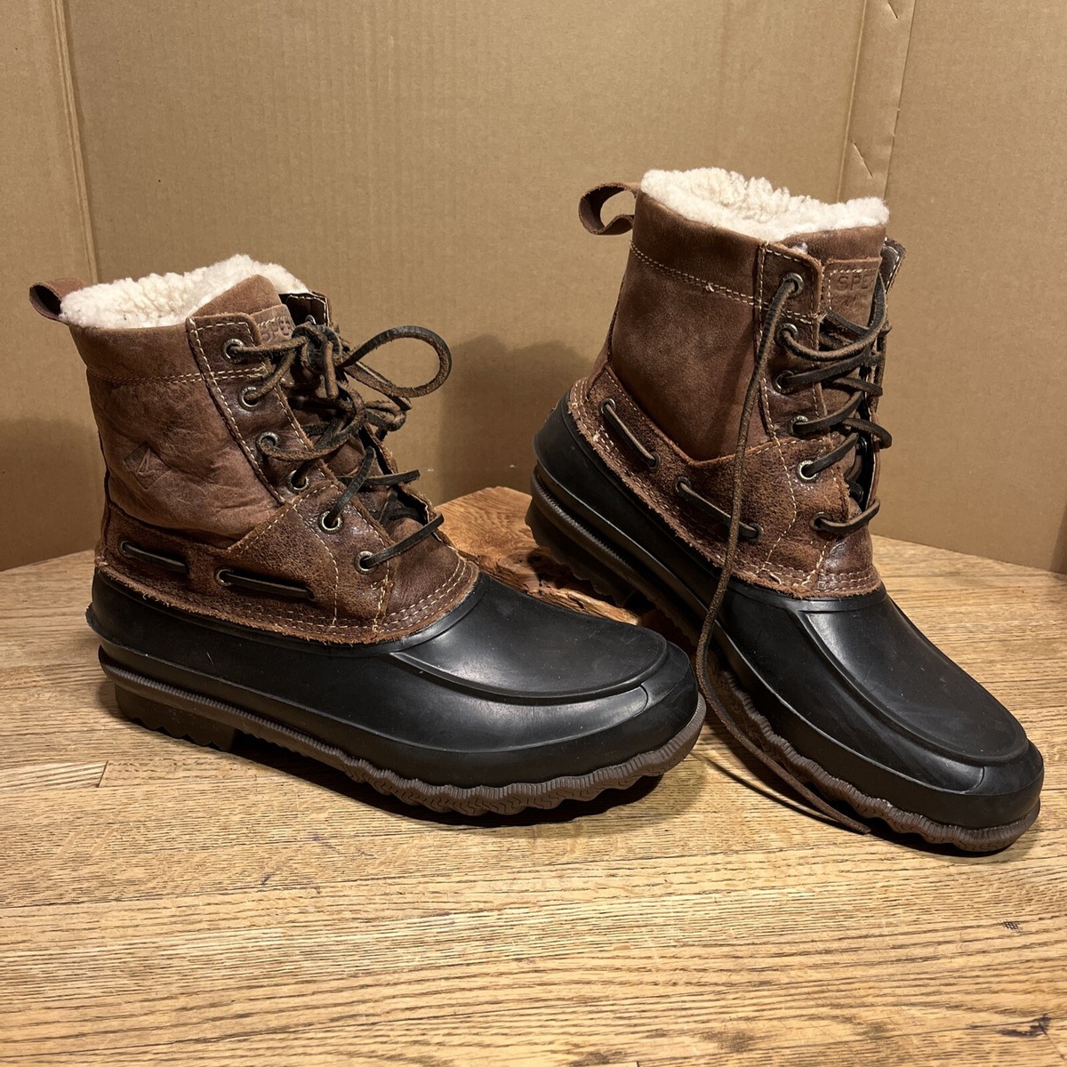 Sperry men's Leather, Rubber, Winter, Snow Boot Fur Lined