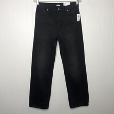 Old Navy Jeans Unisex Kid's Size 14 Black Loose-Fit Straight Leg Cotton NWT