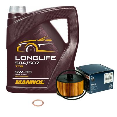 BOSCH Ölfilter 5L MANNOL 5W-30 Longlife für Nissan Qashqai II 1.2