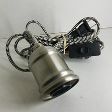 Pendant Light Socket 15 ft Cloth Covered Cord With Switch