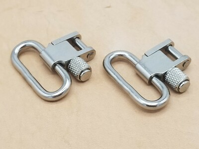 Rifle Sling Swivels ALL STEEL - Silver Nickel Plated - 1'' Width Swivel 4022