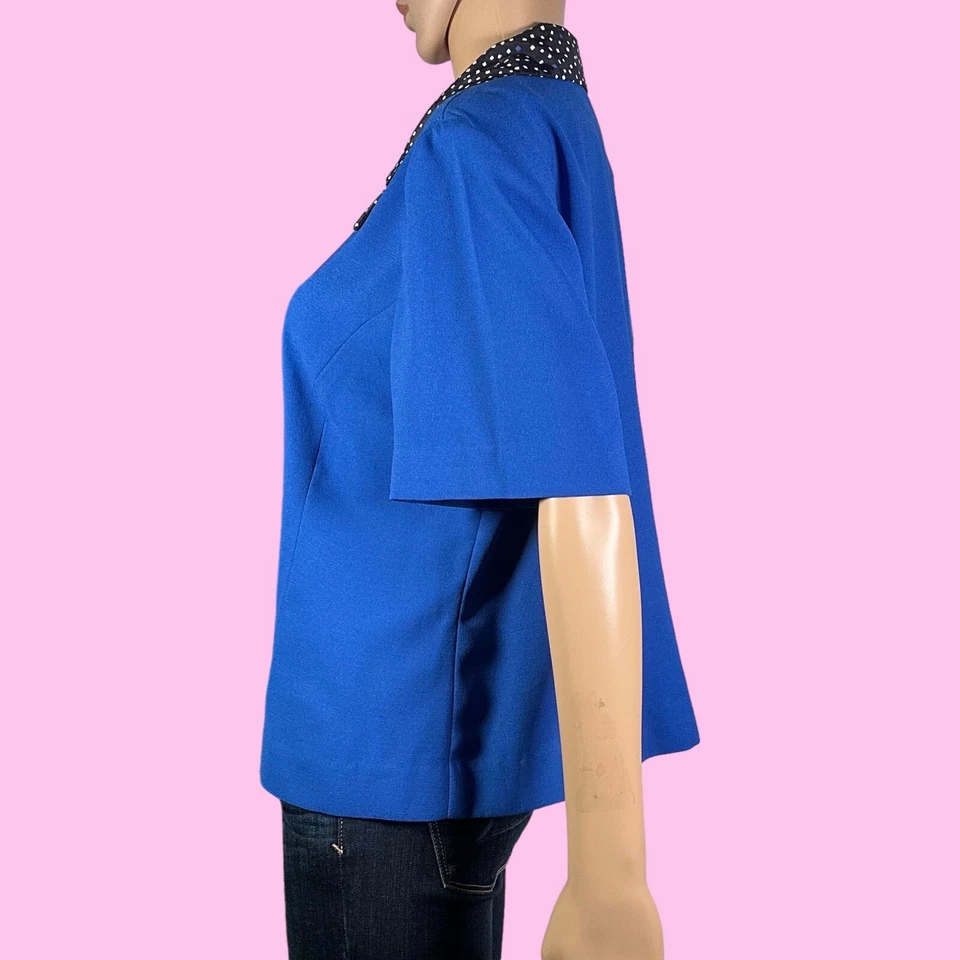 Винтажные платья Leslie Fay с геометрическим принтом на пуговицах спереди сверху размер 14P — «Leah» - Изображение 3 из 4