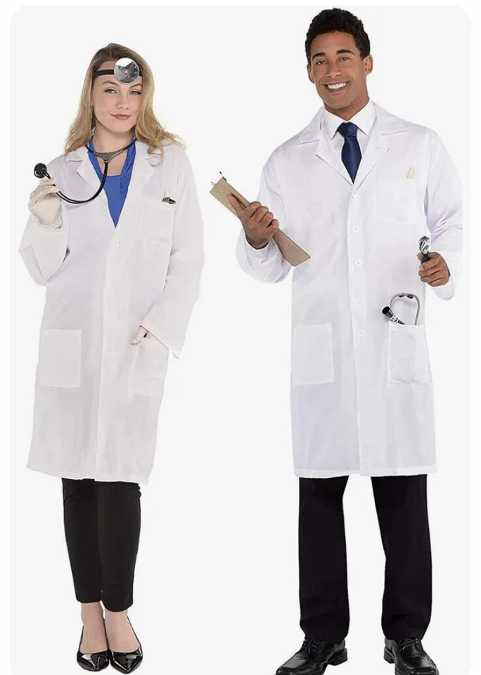Doctor's Lab пальто белый костюм себя карнавальный костюм вверх Хэллоуин костюм для взрослых - Изображение 2 из 4