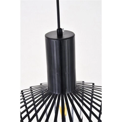 Living District Ronnie 1-Light Modern Metal Pendant in Black Finish - Picture 6 of 7