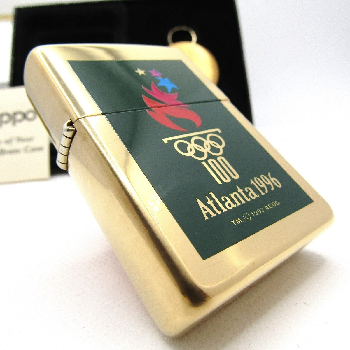 Atlanta 1996 Olympic Games Solid Brass Zippo Oil Lighter Set 1996