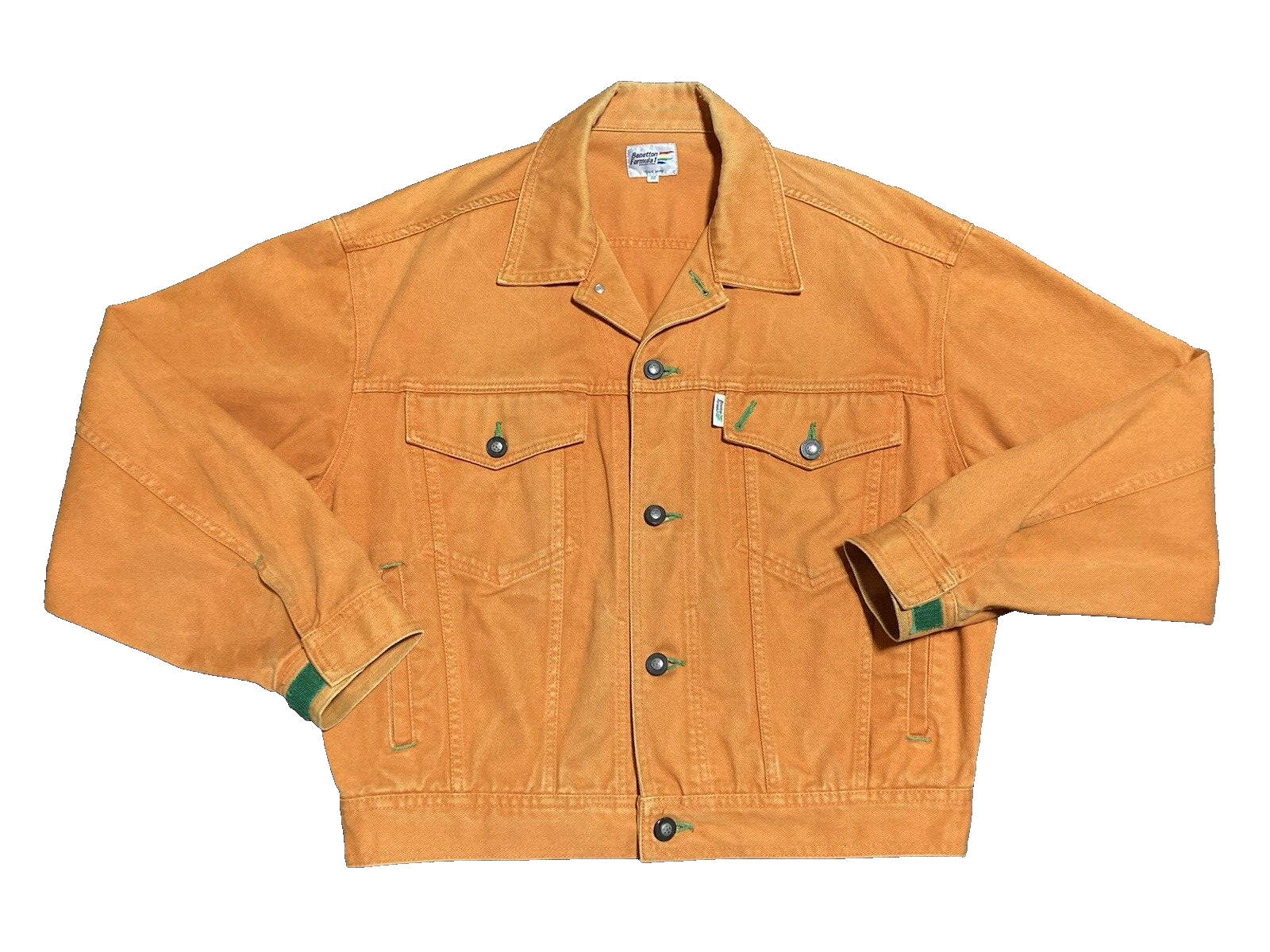 Formula 1 Racing Team Denim Jacket Size 48 Japanese XL Orange