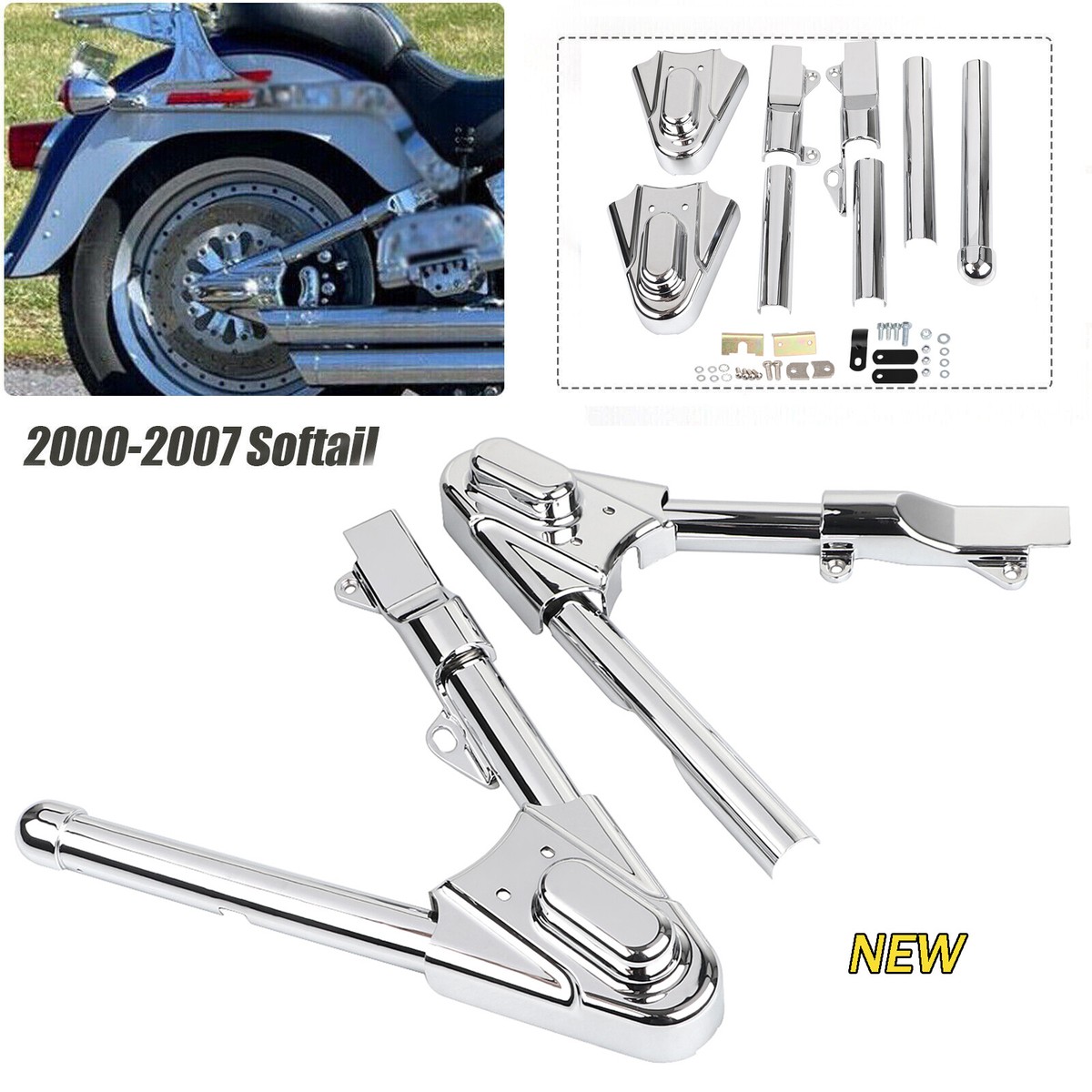 Rear Phantom Swingarm Axle Cover For Harley Heritage Softail