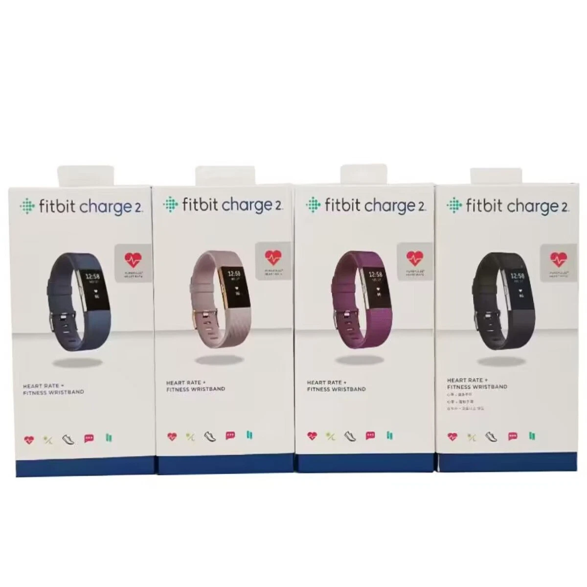 NEW Fitbit Charge 2 HR Fitness Activity Tracker- Black/Blue  display picture 1