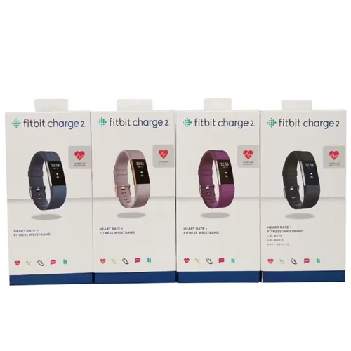 NEW Fitbit Charge 2 HR Fitness Activity Tracker- Black/Blue/Purple/Gold- (S + L)