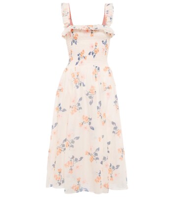 POLO RALPH LAUREN Floral cotton midi dress, Size Large | eBay