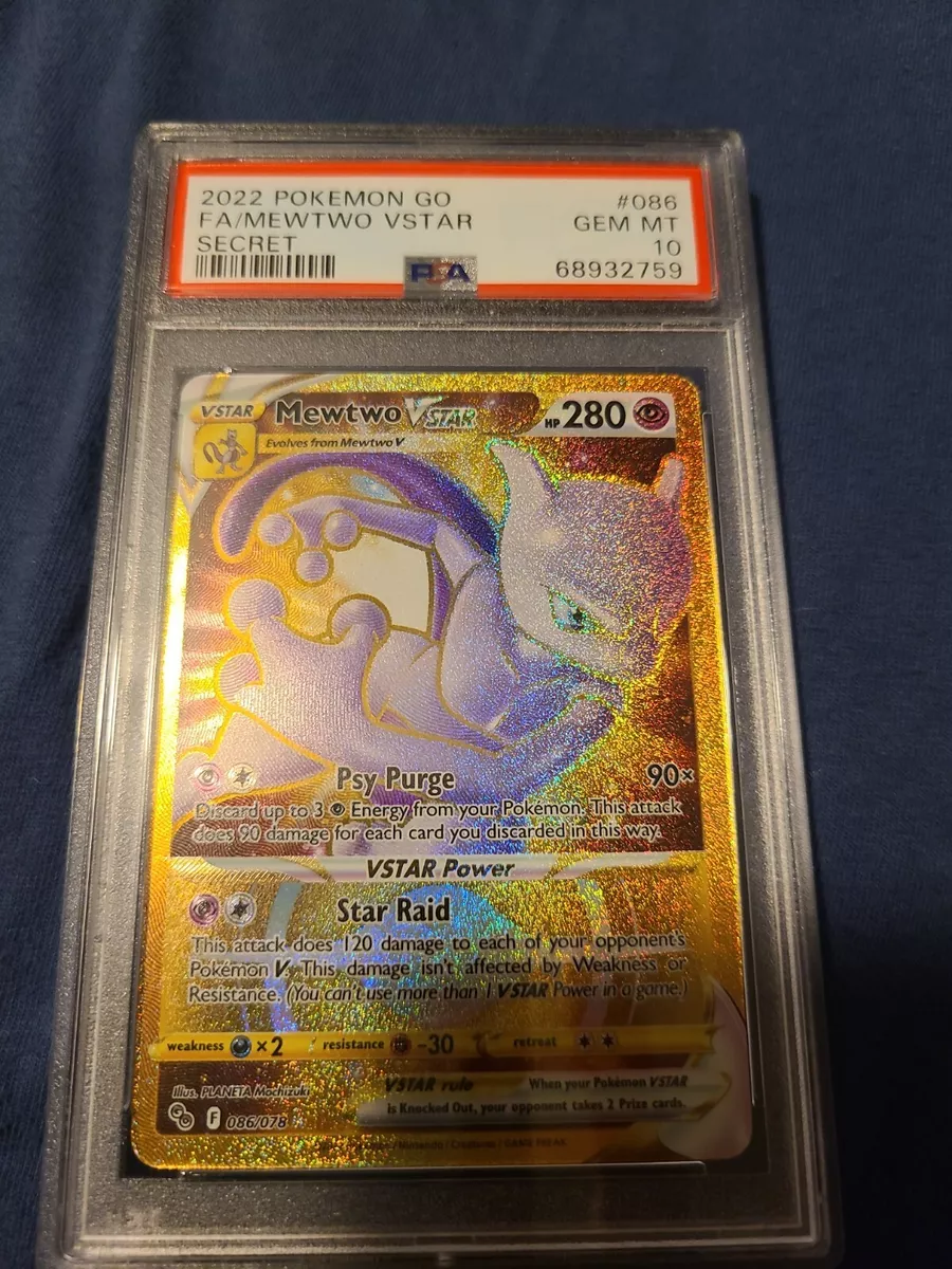 Pokémon TCG Mewtwo VSTAR Pokemon GO 086/078 gold effect Secret Rare