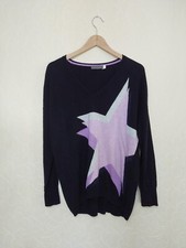mint velvet jumper small, Navy w Mauve Star, V Neck Long Sleeve. W cashmere