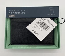 Perry Ellis Portfolio Men's Uptown Card Card Holder Black