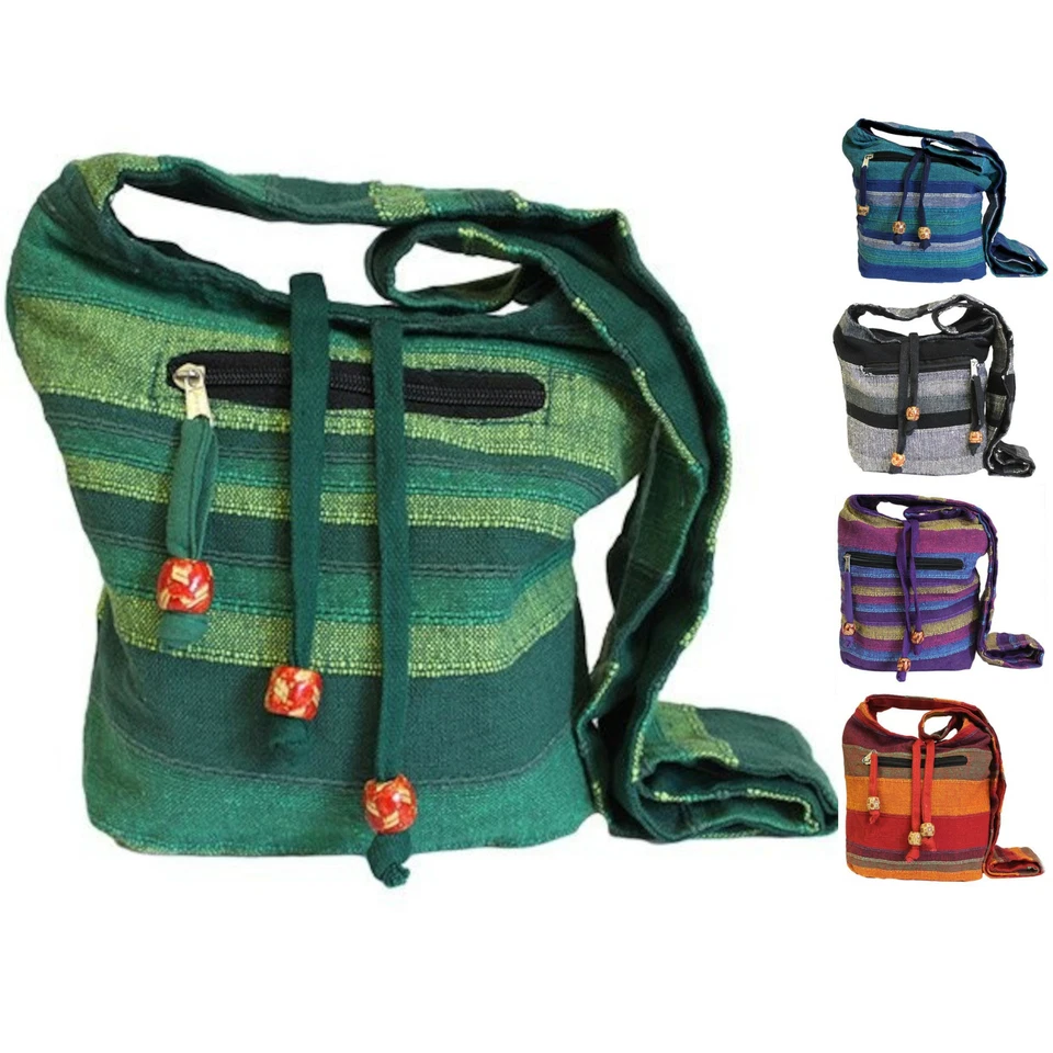 Nepal Sling Travel Bag Women Cross Body Shoulder Cotton Bag Pocket Cotton Woven - Image 2 of 4