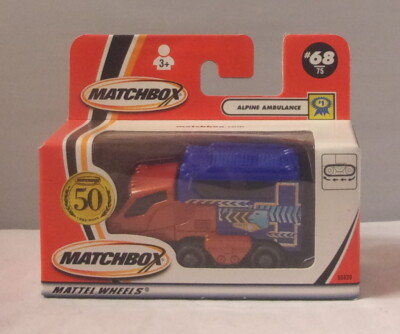 MJ7 Matchbox - 2002 ROW 1-75 - MB68 Alpine Ambulance - Red & Blue