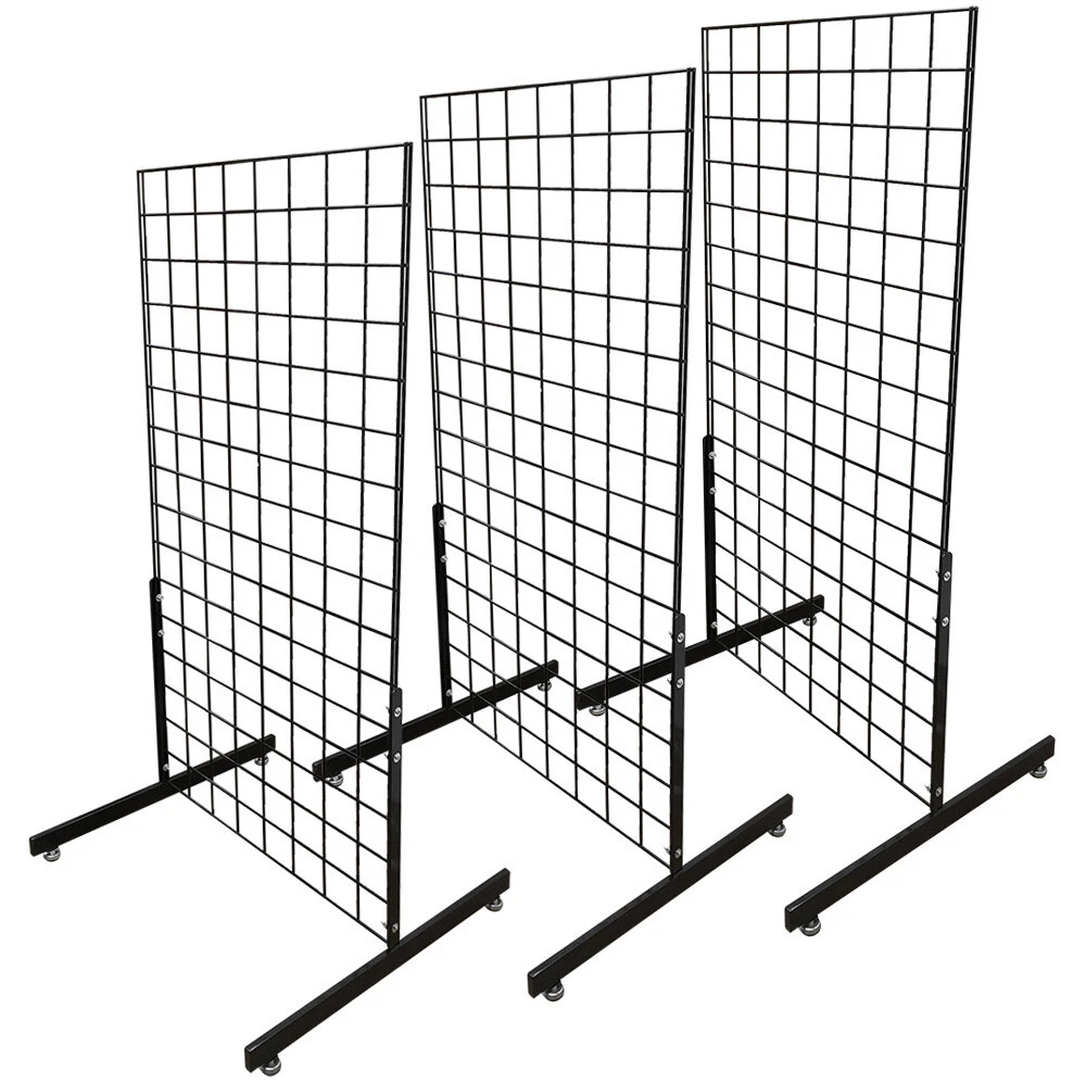 Gridwall Floor Display Gridwall Panels With Base Black