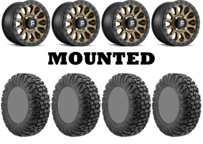 Kit 4 EFX MotoVator Tires 30x9.5-15 on Fuel Vector Bronze D600 Wheels 550