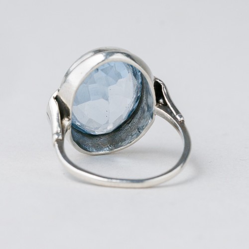 Ring Silber 835 Blauer Stein Größe 54 (17,2 mm Ø) 6,45 g - Bild 4 von 9