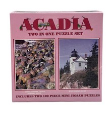 Acadia National Park 2 in 1 Mini Puzzle 9" x 7" Each 100 Pc Maine 2002 NEW