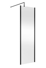 Nuie 700mm Matt Black Wetroom Panel