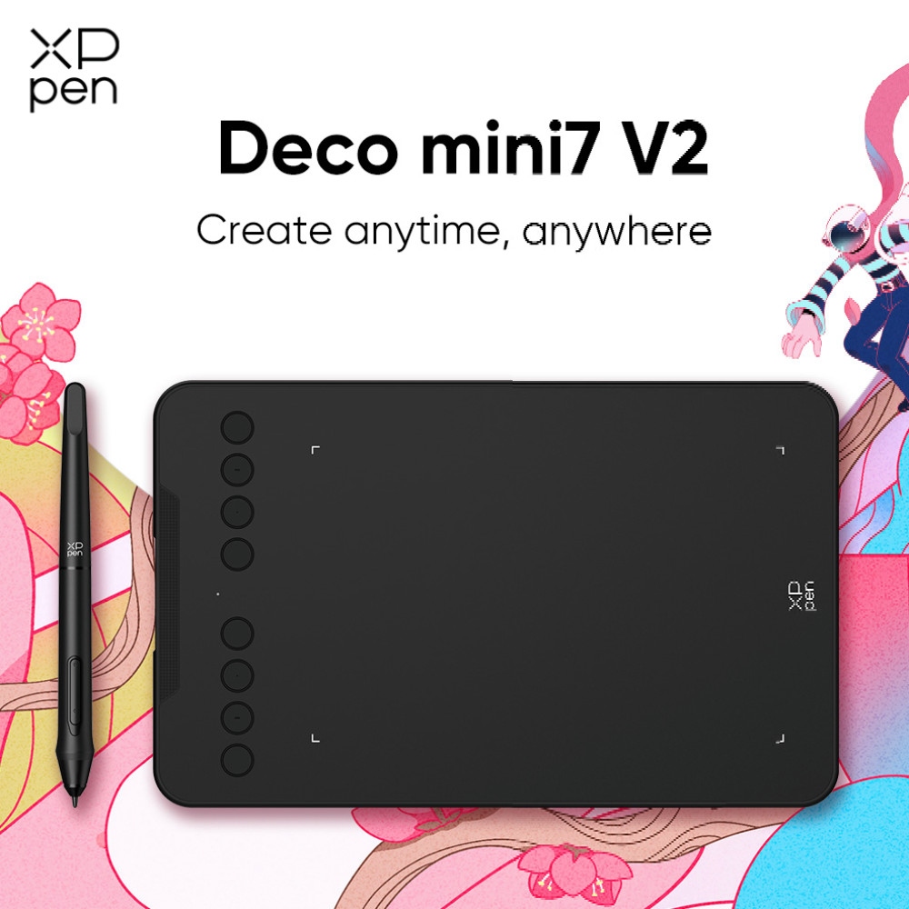 XPPen Deco Mini7 V2 Tavoletta Grafica con 8 Tasti