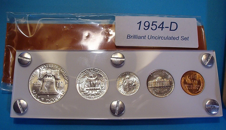 1954-D Juego Plata Como Nuevo EE. UU. MONEDAS ELECCIÓN BRILLANTE PARA GEMA BRILLANTE SIN CIRCULAR Foto 2 de 4