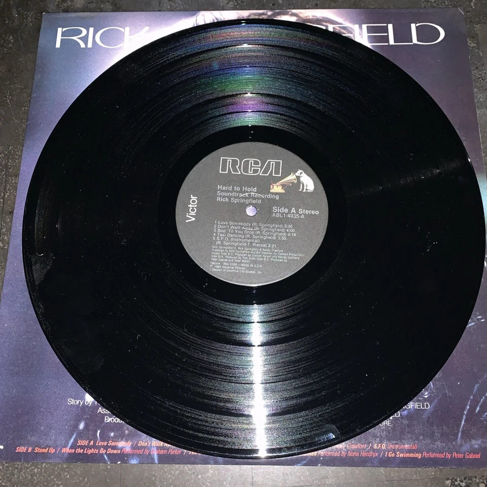 Rick Springfield Hard To Hold (Soundtrack) ABL1-4935 VINYL Record, 1984 - Image 3 of 4