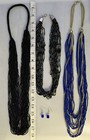 JEWELRY LOT VTG -MOD BEADED NECKLACES GLASS  DELICA SEED BEADS BLACK +IRIDESCENT — photo 3