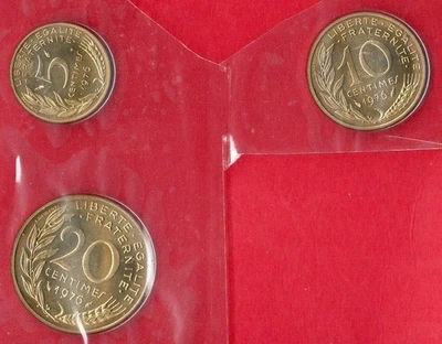 3 X 5 , 10 , 20 centimes MARIANNE 1976 FDC - scellées - Photo 1/2