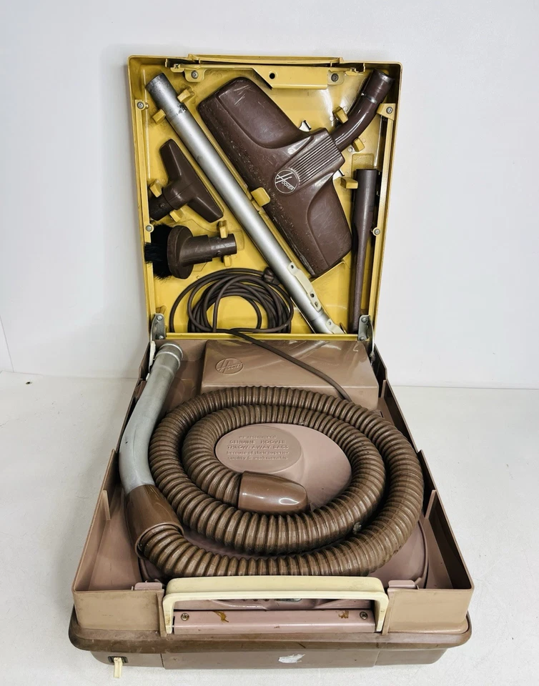 Vintage Hoover Cleaner Canister Vacuum Model 2110 Portable Suitcase Working - Image 2 of 4