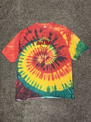 Hard Rock Cafe Jamaica Tie Dye Shirt XL Rasta Vintage 90s
