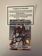 CLYDE DREXLER 1993 NBAHoops Gold Medallion w/AUTOGRAPH & COA Portland Trailblaze