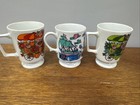 MCM Set of 3 Vintage GROOVY FLOWERS & BUTTERFLIES Stemmed COFFEE CUPS/MUGS — photo 4
