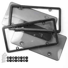 2x Unbreakable License Plate Coversframes Auto Tag Shield Protector Front Rear