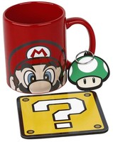 Nintendo Super Mario (Mario) MUG Coaster Keychain Gift SET