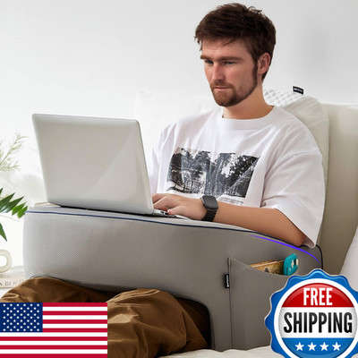Cooloo8 Soft Lap Desk Pillow For Adult Extra Large Reading Pillow Pocket Arm