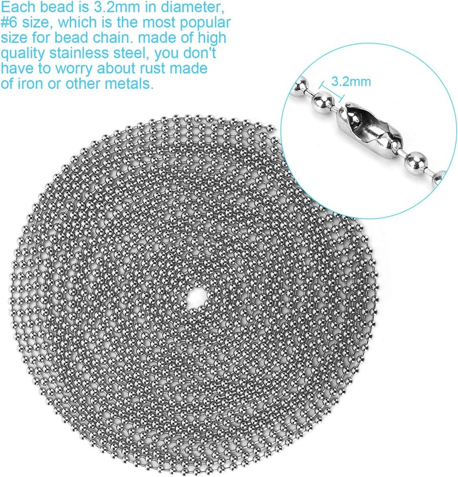 200 Inch Rustproof Ceiling Fan Pull Chain 3.2mm Beaded Extension | eBay