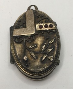 Antique Victorian Gold Filled Etruscan Locket Mourning Hair Jewelry Pendant