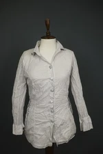 Bottega Gray Regular Fit Long Sleeve Collared Button Front Shirt Top Size S