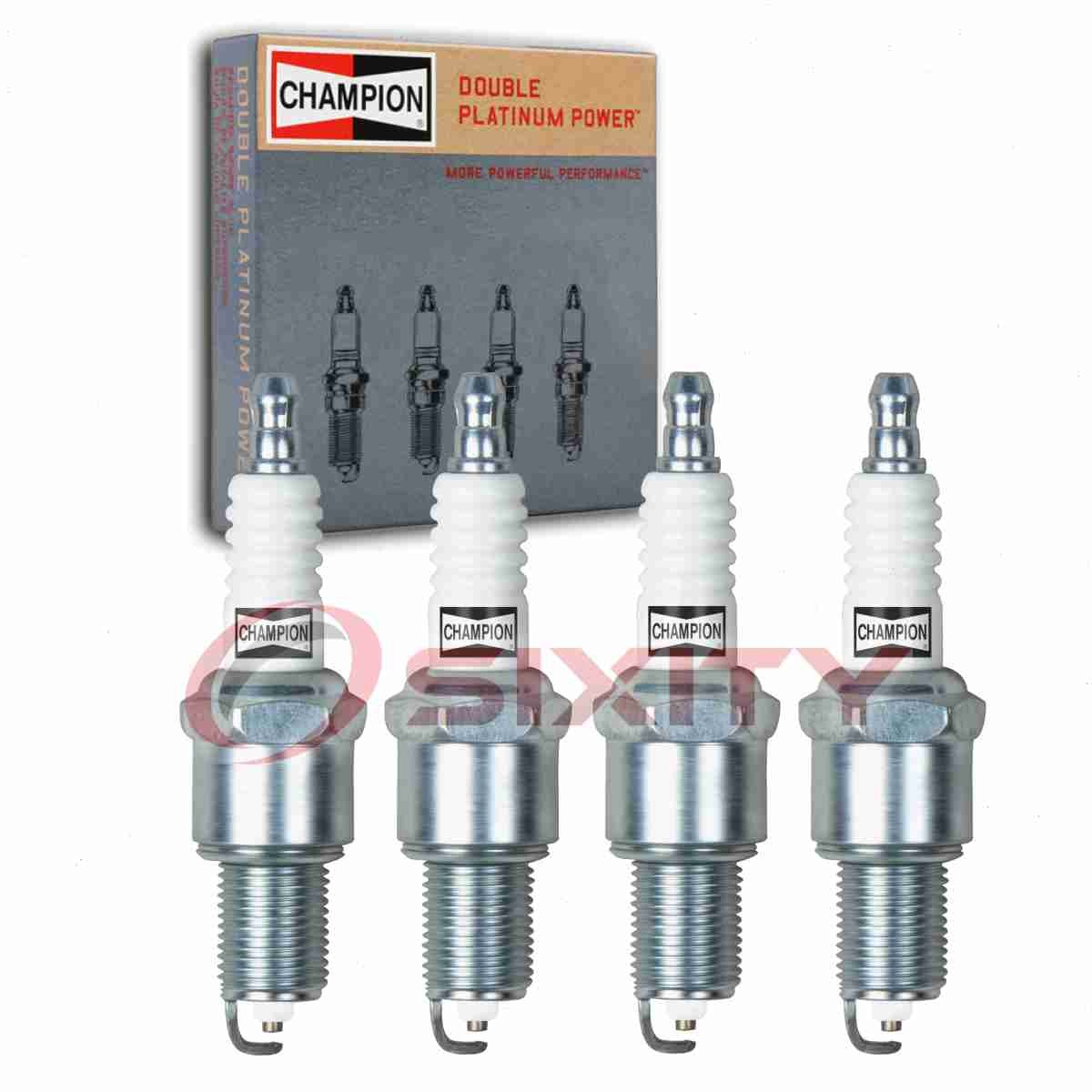 4 pc Champion Double Platinum Spark Plugs for 1979-1982 Nissan 210 1.2L 1.4L iz