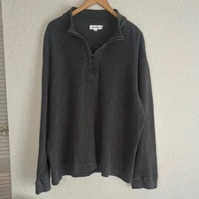 Calvin Klein Grey Sweater 1/4 Zip Pullover Mens XXL Collegiate Sporty Preppy