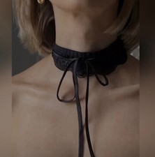 Free people X We are HAH All Choked Up Black Choker Lace Garter Xs