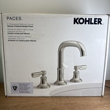 Kohler Paces 8in Widespread Bathroom Sink Faucet ScratchShield Polished nickel