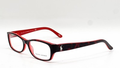 NEW RALPH LAUREN RL 6058 5255 TOP HAVANA ON RED AUTHENTIC EYEGLASSES 53-16