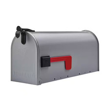 Grayson Gray, Medium, Steel, Post Mount Mailbox Free Shipping New