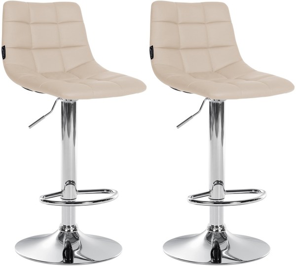 2Er Set Barhocker Jerry Kunstleder Chrom Creme-image